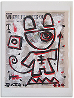 untitled (acrylic & collage on newsprint)